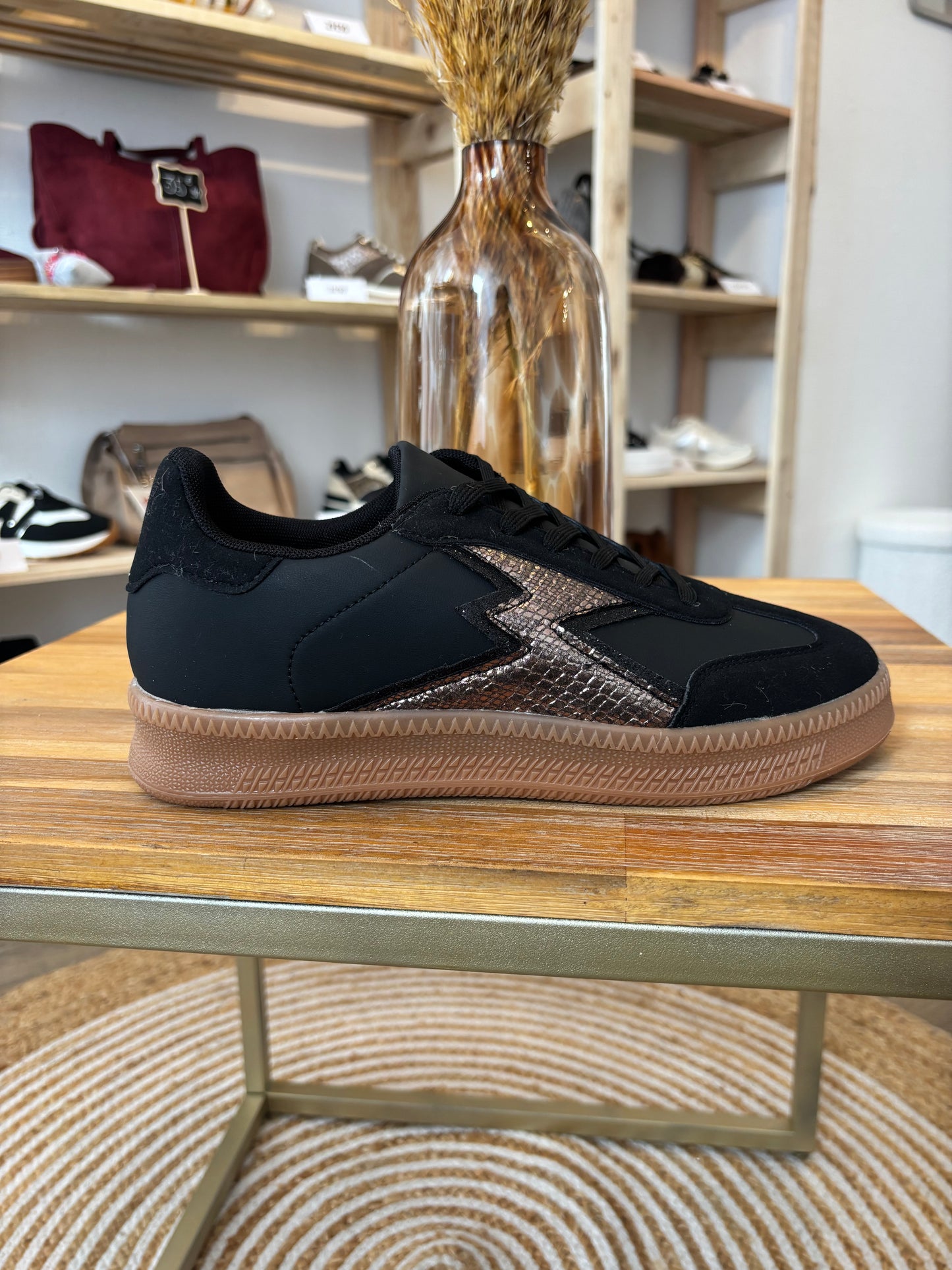 Basket noir & bronze /Grande taille