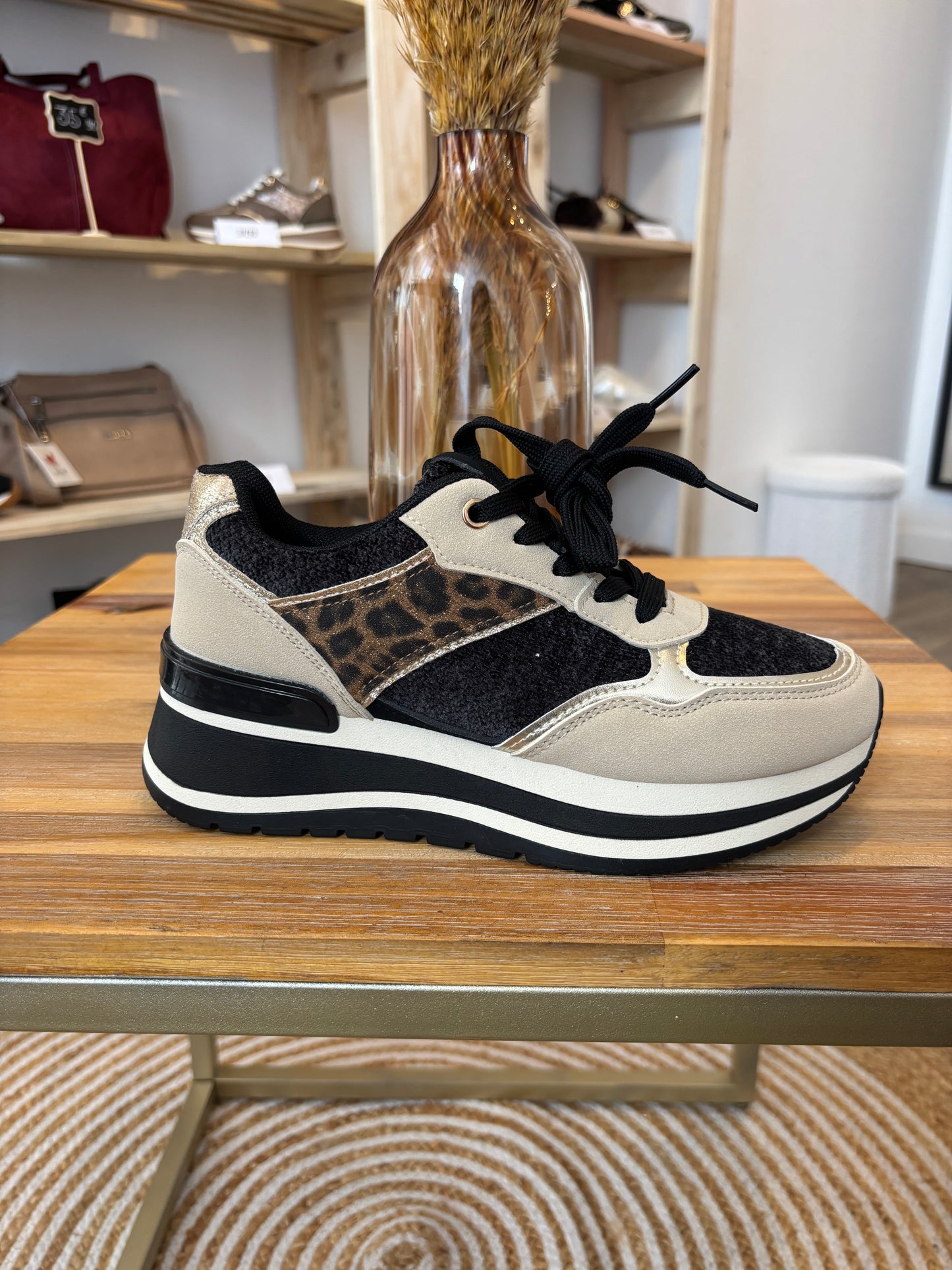 Basket léopard / noir