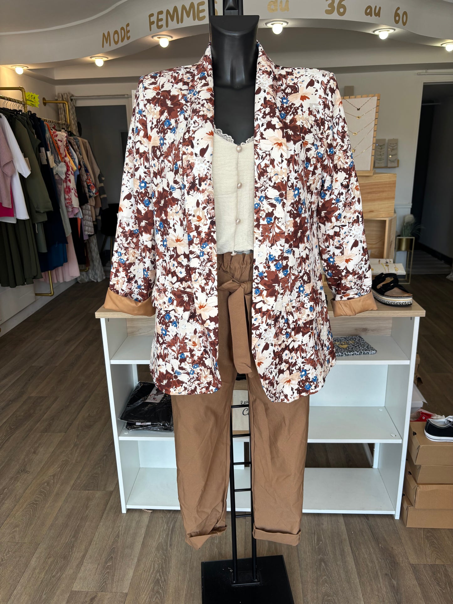 Veste blazer fleurie – Coloris variés