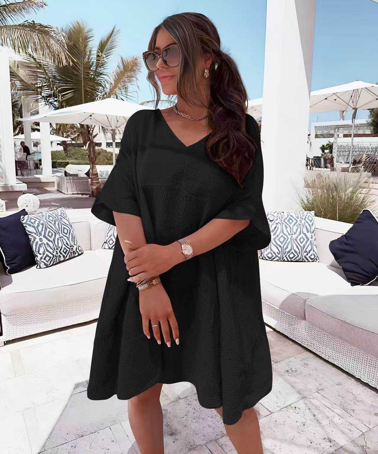 Robe uni gaz de coton