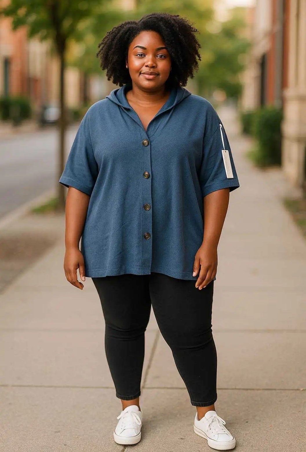 Gilet grande taille à capuche