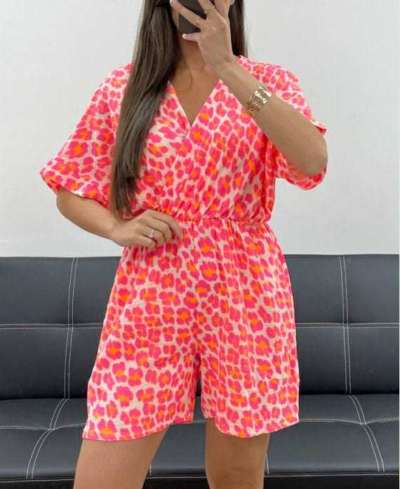 Combi-short imprimée – Gaze de coton