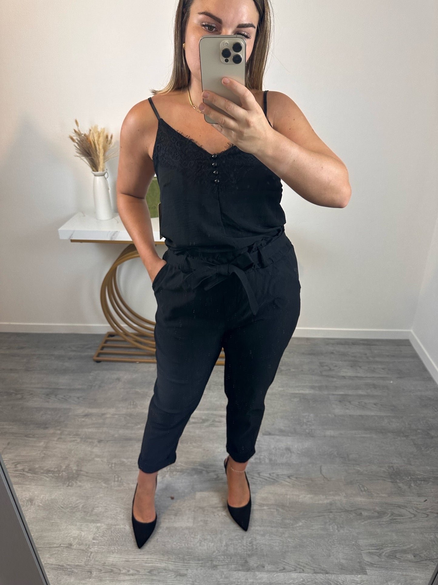 Pantalon carotte ceinturé