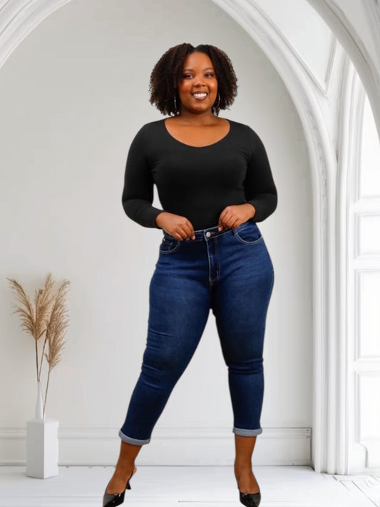 Jean bleu Mom Fit Super Size