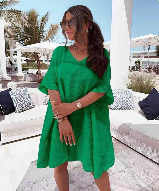 Robe uni gaz de coton
