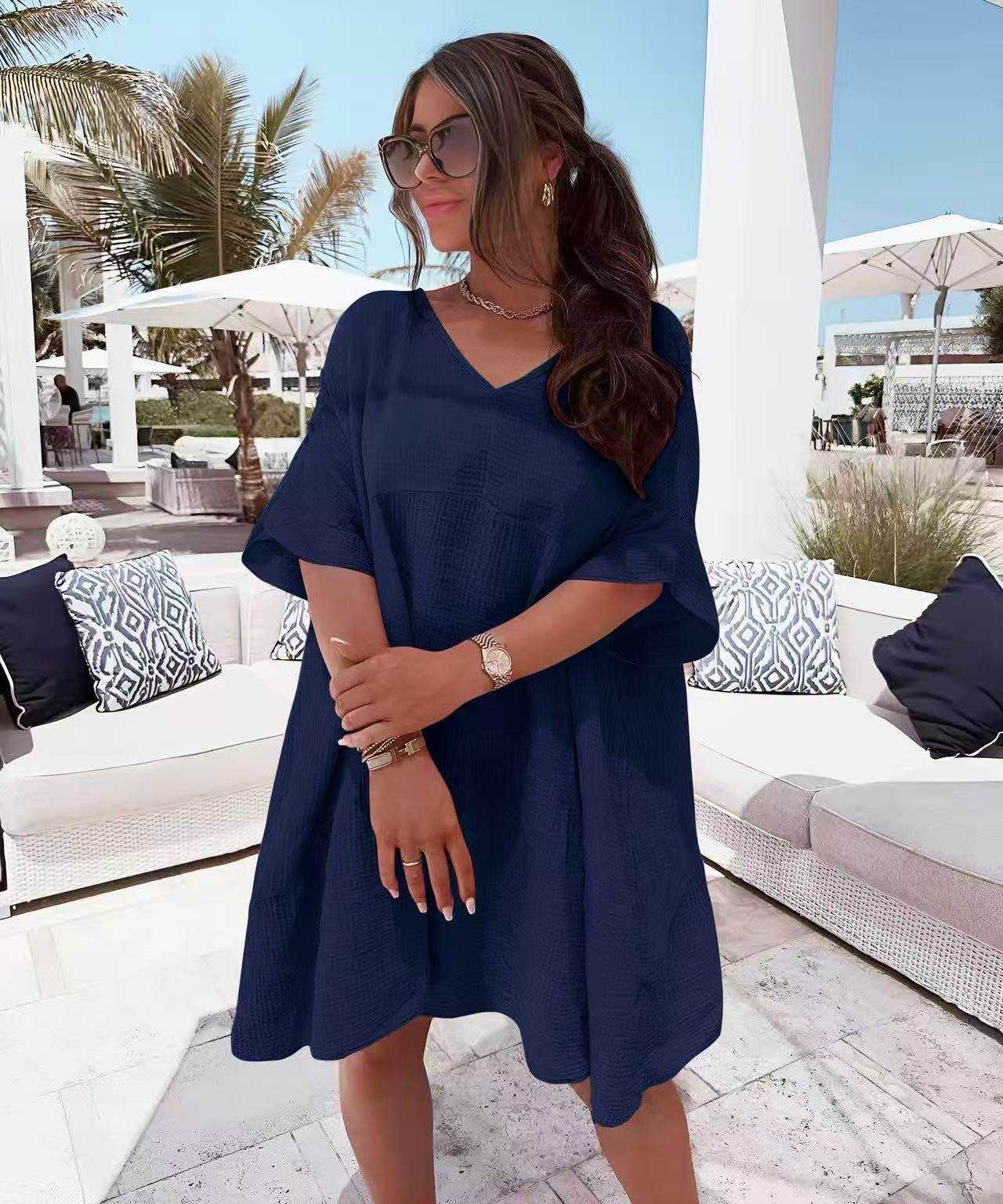 Robe uni gaz de coton