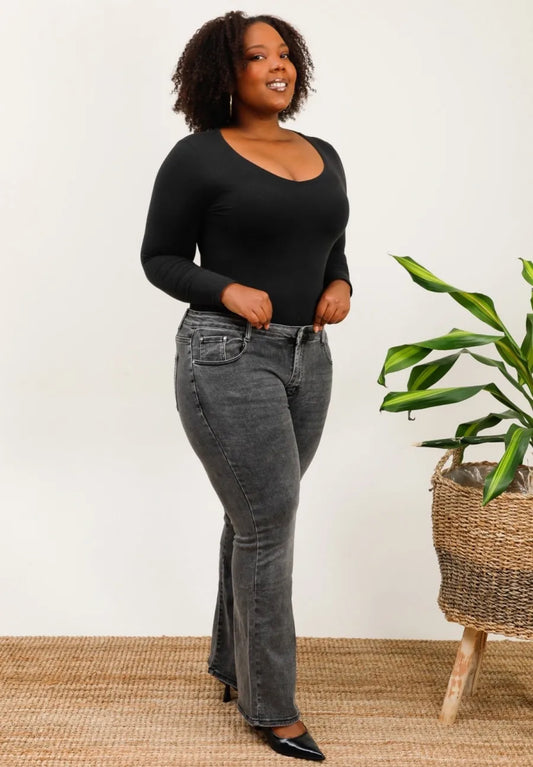 Jean Flare Gris 44-54