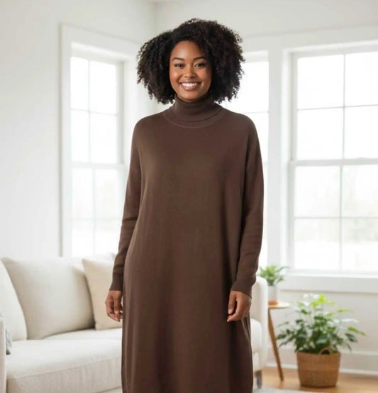 Robe pull col roulé – Grande taille