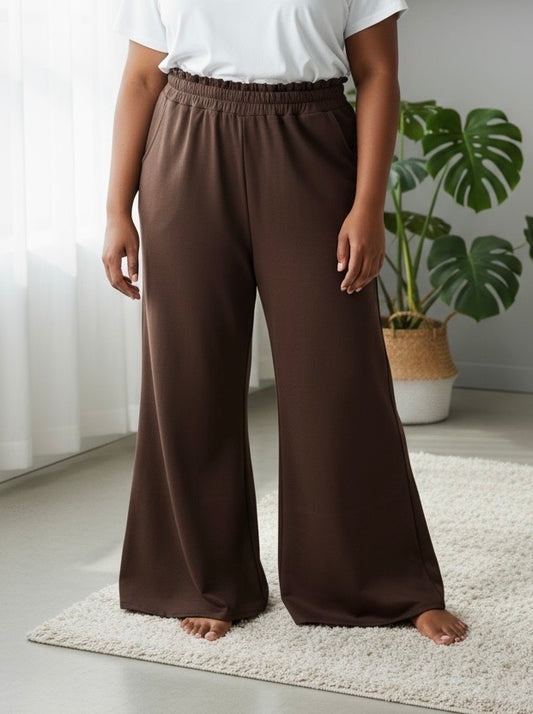 Pantalon Flare Décontracté en Néoprène – Grande Taille TU 52/54