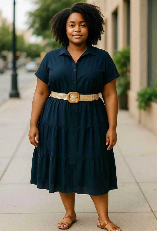 Robe avec ceinture elasthique
